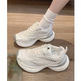 ホワイト | 厚底スニーカー軽量メッシュスニーカー美脚 | Miniministore
