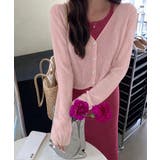 ピンク | レディース 涼感クロップド丈カーディガン 透け感 | SUNSHINE CLOSET