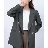 チャコールグレー | ダブルボタンテーラードジャケットミドル丈 | Miniministore