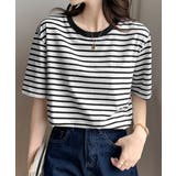 ブラック | ボーダーtシャツ半袖 レディース 韓国風 | ANGELCLOSET