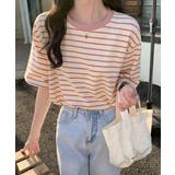 ピンク | ボーダーtシャツ半袖 レディース 韓国風 | ANGELCLOSET
