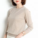 ベージュ | クルーネック ニットプルオーバー 春秋冬 | Miniministore