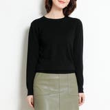 ブラック | クルーネック ニットプルオーバー 春秋冬 | Miniministore