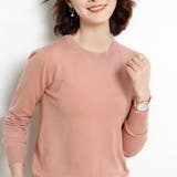コーラルピンク | クルーネック ニットプルオーバー 春秋冬 | Miniministore