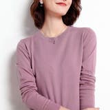 パープルピンク | クルーネック ニットプルオーバー 春秋冬 | Miniministore