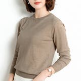 モカブラウン | クルーネック ニットプルオーバー 春秋冬 | Miniministore