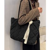ブラック | キルティングバッグ トートバッグ 大容量 | Miniministore