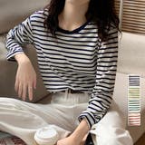 ボーダー柄tシャツ 長袖カットソー 春秋 | Miniministore | 詳細画像1