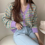 チェック柄 ニットカーディガン 春秋冬 | Miniministore | 詳細画像10 