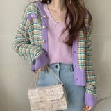 チェック柄 ニットカーディガン 春秋冬 | Miniministore | 詳細画像11 