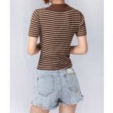 ボーダー柄ニットポロシャツレディース半袖 | Miniministore | 詳細画像15