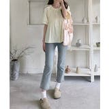 半袖シャツブラウス シャーリングトップス | Miniministore | 詳細画像3 