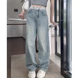 レースウエストデニムパンツビジューデニム | Miniministore | 詳細画像4 