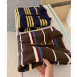 配色ボーダーポロカラーニットプルオーバー | Miniministore | 詳細画像22