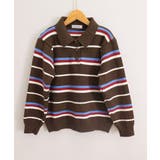 配色ボーダーポロカラーニットプルオーバー | Miniministore | 詳細画像28