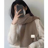 暖かいリブニットマフラー カシミアタッチ | Miniministore | 詳細画像16 
