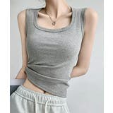 カップ付きリブタンクトップスクエアネック | Miniministore | 詳細画像13 
