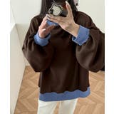 ワッフルオーバーサイズ配色プルオーバー秋 | Miniministore | 詳細画像18