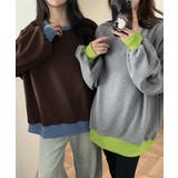ワッフルオーバーサイズ配色プルオーバー秋 | Miniministore | 詳細画像6