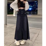 レトロデニムスカート ハイウエスト 韓国 | Miniministore | 詳細画像7 