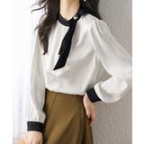 ボウタイサテンブラウス バイカラーシャツ | Miniministore | 詳細画像2 