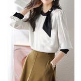 ボウタイサテンブラウス バイカラーシャツ | Miniministore | 詳細画像3 