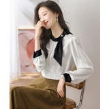 ボウタイサテンブラウス バイカラーシャツ | Miniministore | 詳細画像4 