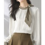 ボウタイサテンブラウス バイカラーシャツ | Miniministore | 詳細画像6 