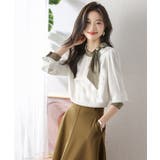 ボウタイサテンブラウス バイカラーシャツ | Miniministore | 詳細画像7 