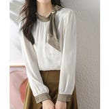 ボウタイサテンブラウス バイカラーシャツ | Miniministore | 詳細画像9 