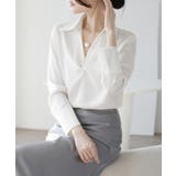 ツイストブラウス長袖ブラウスVネック上品 | Miniministore | 詳細画像3 