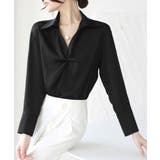 ツイストブラウス長袖ブラウスVネック上品 | Miniministore | 詳細画像7 