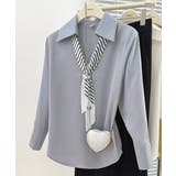 パール付きスカーフタイシャツブラウス上品 | Miniministore | 詳細画像15 