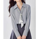 パール付きスカーフタイシャツブラウス上品 | Miniministore | 詳細画像5 