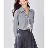 パール付きスカーフタイシャツブラウス上品 | Miniministore | 詳細画像7 