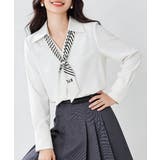 パール付きスカーフタイシャツブラウス上品 | Miniministore | 詳細画像9 