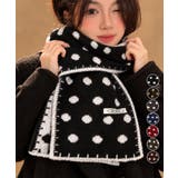 配色ドットニットロングマフラー韓国風秋冬 | Miniministore | 詳細画像1