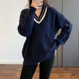 ライン入りケーブルニットトップス 韓国風 | Miniministore | 詳細画像10 
