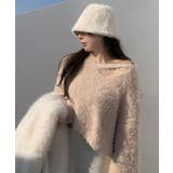 クロップド丈シャギーニット Vネック長袖 | Miniministore | 詳細画像12 