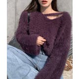 クロップド丈シャギーニット Vネック長袖 | Miniministore | 詳細画像17 