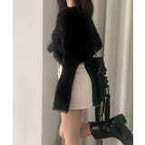 クロップド丈シャギーニット Vネック長袖 | Miniministore | 詳細画像7 