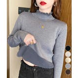 裏起毛 メロウニットトップス ハイネック | Miniministore | 詳細画像1 