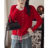 レース切り替えニットカーディガン長袖秋冬 | Miniministore | 詳細画像16