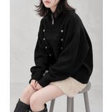 ダブルジップニットカーディガン長袖ニットアウターメタルボタン ゆったり無地トップ… | SUNSHINE CLOSET | 詳細画像10 