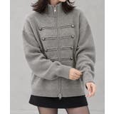 ダブルジップニットカーディガン長袖ニットアウターメタルボタン ゆったり無地トップ… | SUNSHINE CLOSET | 詳細画像2 