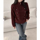ダブルジップニットカーディガン長袖ニットアウターメタルボタン ゆったり無地トップ… | SUNSHINE CLOSET | 詳細画像24 