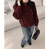 ダブルジップニットカーディガン長袖ニットアウターメタルボタン ゆったり無地トップ… | SUNSHINE CLOSET | 詳細画像25 