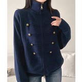 ダブルジップニットカーディガン長袖ニットアウターメタルボタン ゆったり無地トップ… | SUNSHINE CLOSET | 詳細画像26 