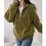 ダブルジップニットカーディガン長袖ニットアウターメタルボタン ゆったり無地トップ… | SUNSHINE CLOSET | 詳細画像30 