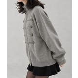 ダブルジップニットカーディガン長袖ニットアウターメタルボタン ゆったり無地トップ… | SUNSHINE CLOSET | 詳細画像4 